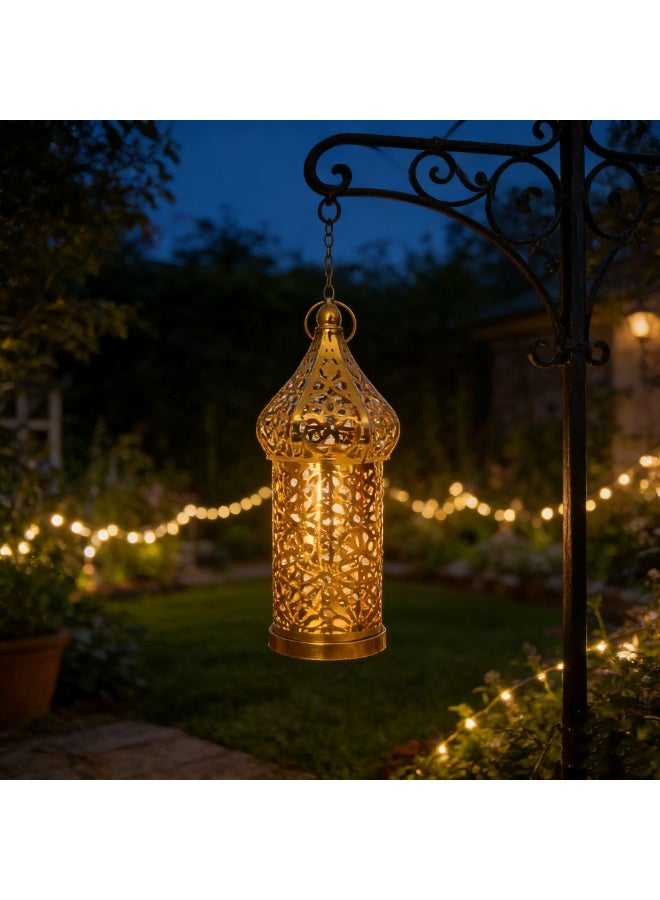 Luxury Golden Moroccan Lantern – Intricate Openwork Metal Lamp for Ramadan Decor, Eid Celebrations, Wedding Centerpieces & Home Ambience（YB-22-M） - Image 4